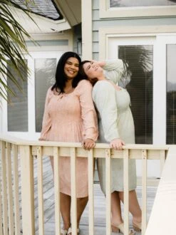 Joyce Smocked Midi Dress -The Mist Sale Store ABLESizingEcomm joyce4