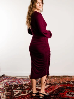 Addie Ruched Dress 10 Addie Ruched Dress -The Mist Sale Store AddieRuchedDress DarkCherry ABLE 16
