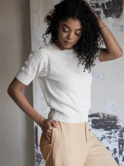 Alethea Drapey Wide Leg Trouser 10 Alethea Drapey Wide Leg Trouser -The Mist Sale Store AletheaDrapeyWideLegTrouser White ABLE 4