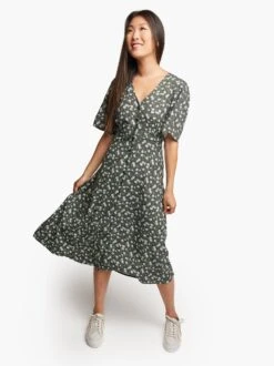 Amelia Button Front Dress -The Mist Sale Store Amelia Button Front Dress floral3