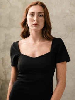 Aubrey Crepe Midi Dress 6 Aubrey Crepe Midi Dress -The Mist Sale Store AubreyCrepeMidiDress Black ABLE 2