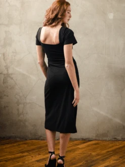 Aubrey Crepe Midi Dress 7 Aubrey Crepe Midi Dress -The Mist Sale Store AubreyCrepeMidiDress Black ABLE 3