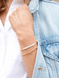 Beaded Stacker Bracelet -The Mist Sale Store BeadedStackerBracelet Gold ABLE 2