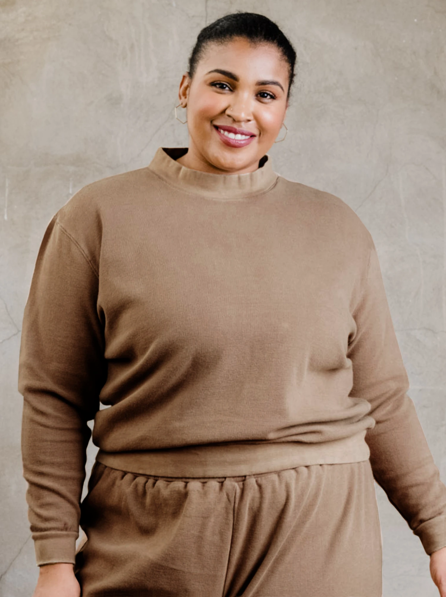 Brea Cozy Waffle Knit Sweatshirt 3 Brea Cozy Waffle Knit Sweatshirt - Image 3