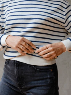 Brea Waffle Sweatshirt 9 Brea Waffle Sweatshirt -The Mist Sale Store BreaWaffleSweatshirt MidnightAlmondStripe ABLE 3