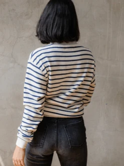 Brea Waffle Sweatshirt 10 Brea Waffle Sweatshirt -The Mist Sale Store BreaWaffleSweatshirt MidnightAlmondStripe ABLE 4