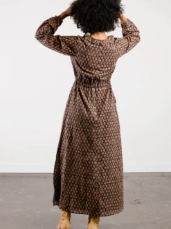 Caroline Ruffle Maxi Dress 10 Caroline Ruffle Maxi Dress -The Mist Sale Store CarolineMaxiDress DarkPrint ABLE 4