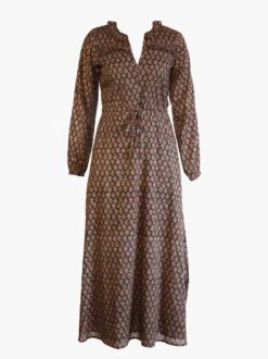 Caroline Ruffle Maxi Dress 11 Caroline Ruffle Maxi Dress -The Mist Sale Store CarolineMaxiDress DarkPrint ABLE 5