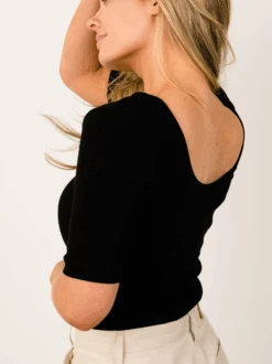 Christiana Scoop Back Tee -The Mist Sale Store ChristianaTee Black Able 1