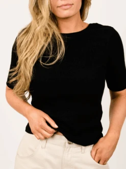 Christiana Scoop Back Tee -The Mist Sale Store ChristianaTee Black Able