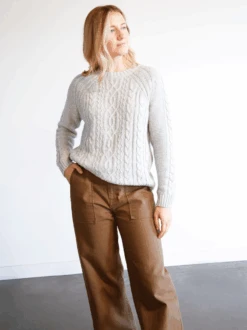Claudette Fisherman Sweater 18 Claudette Fisherman Sweater -The Mist Sale Store ClaudetteFishermanSweater HeatherGrey Able 6