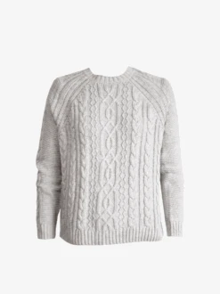Claudette Fisherman Sweater 23 Claudette Fisherman Sweater -The Mist Sale Store ClaudetteFishermanSweater HeatherGrey Able 8