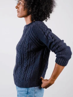 Claudette Fisherman Sweater 14 Claudette Fisherman Sweater -The Mist Sale Store ClaudetteFishermanSweater Midnight Able 12