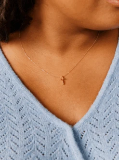 Droplet Cross Necklace -The Mist Sale Store DropletCrossNecklace Gold ABLE 2