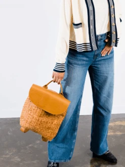 Elsa Basketweave Backpack -The Mist Sale Store ElsaBackpack Cognac Able 2