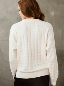 Haley Textured Sweater -The Mist Sale Store HaleyTexturedSweater AntiqueWhite ABLE 7