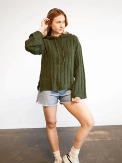 Harlow Boucle Sweater Hoodie 14 Harlow Boucle Sweater Hoodie -The Mist Sale Store HarlowBoucleSweaterHoodie AlpineGreen Able 5