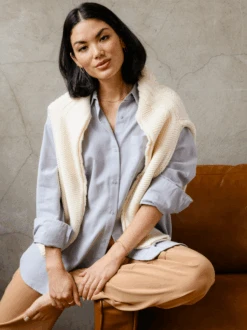 Harris Oversized Button Down Shirt: Zen Blue -The Mist Sale Store HarrisButtonDown ZenBlue ABLE 5