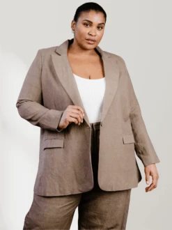 Heather Linen Blazer 8 Heather Linen Blazer -The Mist Sale Store HeatherLinenBlazer Driftwood ABLE 10