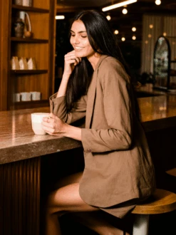 Heather Linen Blazer 10 Heather Linen Blazer -The Mist Sale Store HeatherLinenBlazer Driftwood ABLE 11