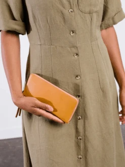 Helina Large Zip-Around Wallet -The Mist Sale Store HelinaWallet Cognac Able 1