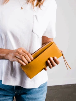 Helina Large Zip-Around Wallet -The Mist Sale Store HelinaWallet Cognac Able 2