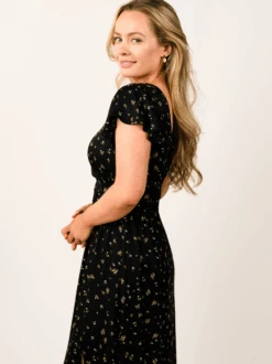 Isabella Smocked Maxi Dress -The Mist Sale Store IsabellaMaxiDress BlackRose Able 2