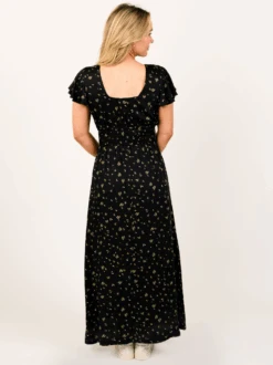 Isabella Smocked Maxi Dress -The Mist Sale Store IsabellaMaxiDress BlackRose Able 3