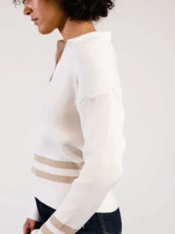 Jenna Polo Sweater -The Mist Sale Store JennaPoloSweater Almond ABLE 8