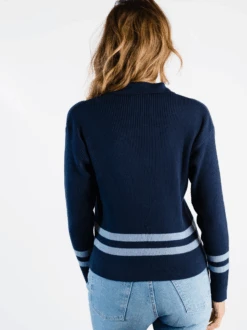 Jenna Polo Sweater -The Mist Sale Store JennaPoloSweater Midnight ABLE 7