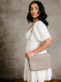 Lari Slim Crossbody -The Mist Sale Store LariSlimCrossbody PebbledDriftwood Able 1