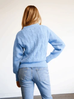 Lindsey Cable Pullover Sweater 18 Lindsey Cable Pullover Sweater -The Mist Sale Store LindseyCablePulloverSweater BrightBlue Able 8