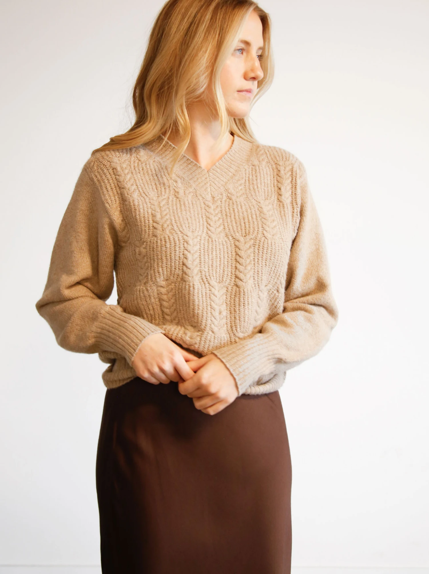 Lindsey Cable Pullover Sweater 2 Lindsey Cable Pullover Sweater - Image 2