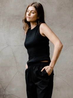 Lise Ribbed Tank -The Mist Sale Store LiseRibbedTank Black ABLE 1