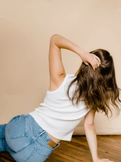 Lise Ribbed Tank -The Mist Sale Store LiseRibbedTank White ABLE 3