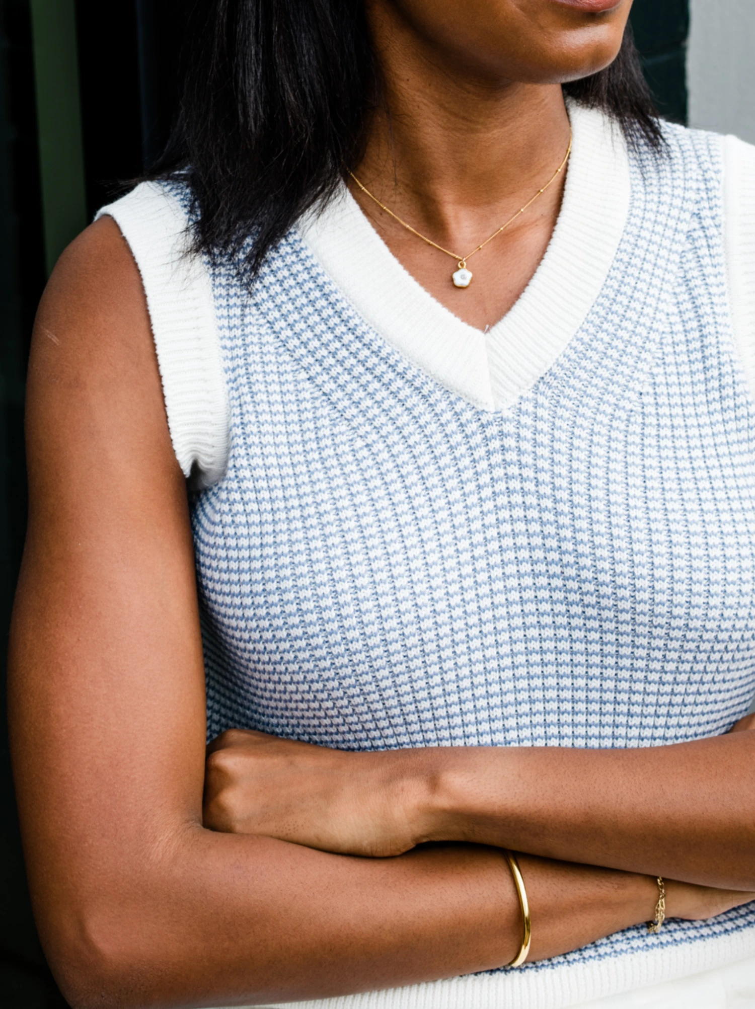 Liza V-Neck Sweater Vest 2 Liza V-Neck Sweater Vest - Image 2