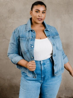 Madelin Cropped Jacket -The Mist Sale Store MadelinDenimJacket Light Able 2