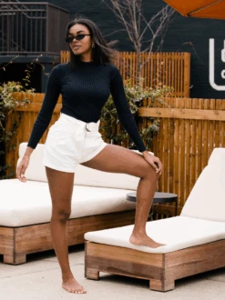 Madison Mock Neck Sweater -The Mist Sale Store MadisonSweater Black ABLE 6