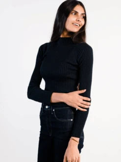 Madison Mock Neck Sweater -The Mist Sale Store MadisonSweater Black ABLE 8