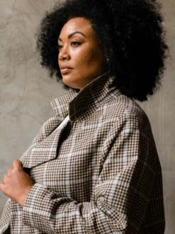 Marie Brushed Plaid Overcoat 14 Marie Brushed Plaid Overcoat -The Mist Sale Store MarieOvercoat BlueNeutralPlaid ABLE 6