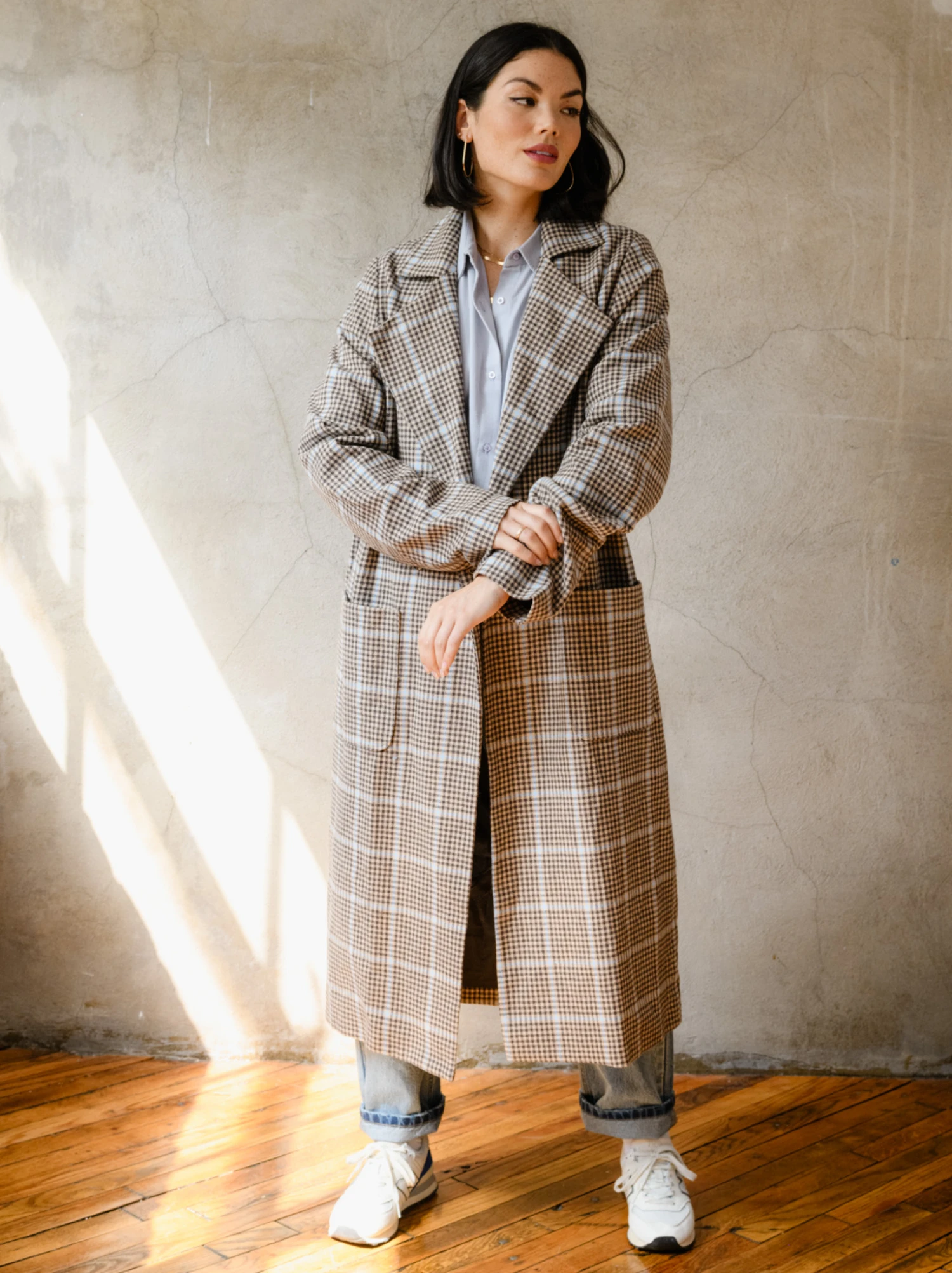 Marie Brushed Plaid Overcoat 1 Marie Brushed Plaid Overcoat