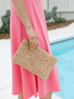 Marlow Raffia Clutch -The Mist Sale Store MarlowClutch Natural ABLE 4