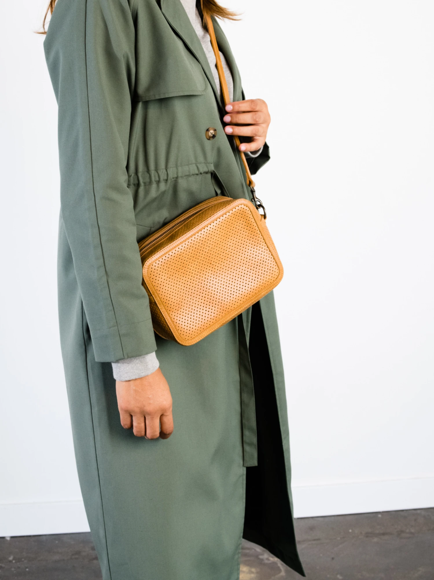 Medium Perforated Zipper Crossbody 1 Medium Perforated Zipper Crossbody