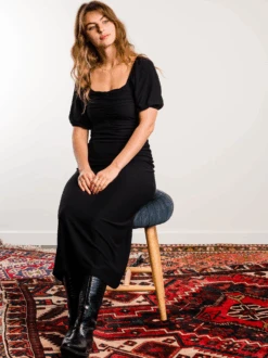 Millie Puff Sleeve Midi Dress 21 Millie Puff Sleeve Midi Dress -The Mist Sale Store MillieDress Black ABLE 10