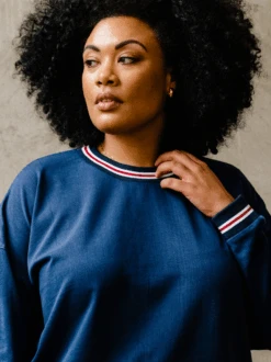 Oaklyn Fleece Sweatshirt -The Mist Sale Store OaklynFleeceSweatshirt MidnightBlue ABLE 2