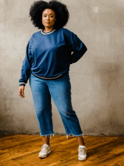 Oaklyn Fleece Sweatshirt -The Mist Sale Store OaklynFleeceSweatshirt MidnightBlue ABLE 5