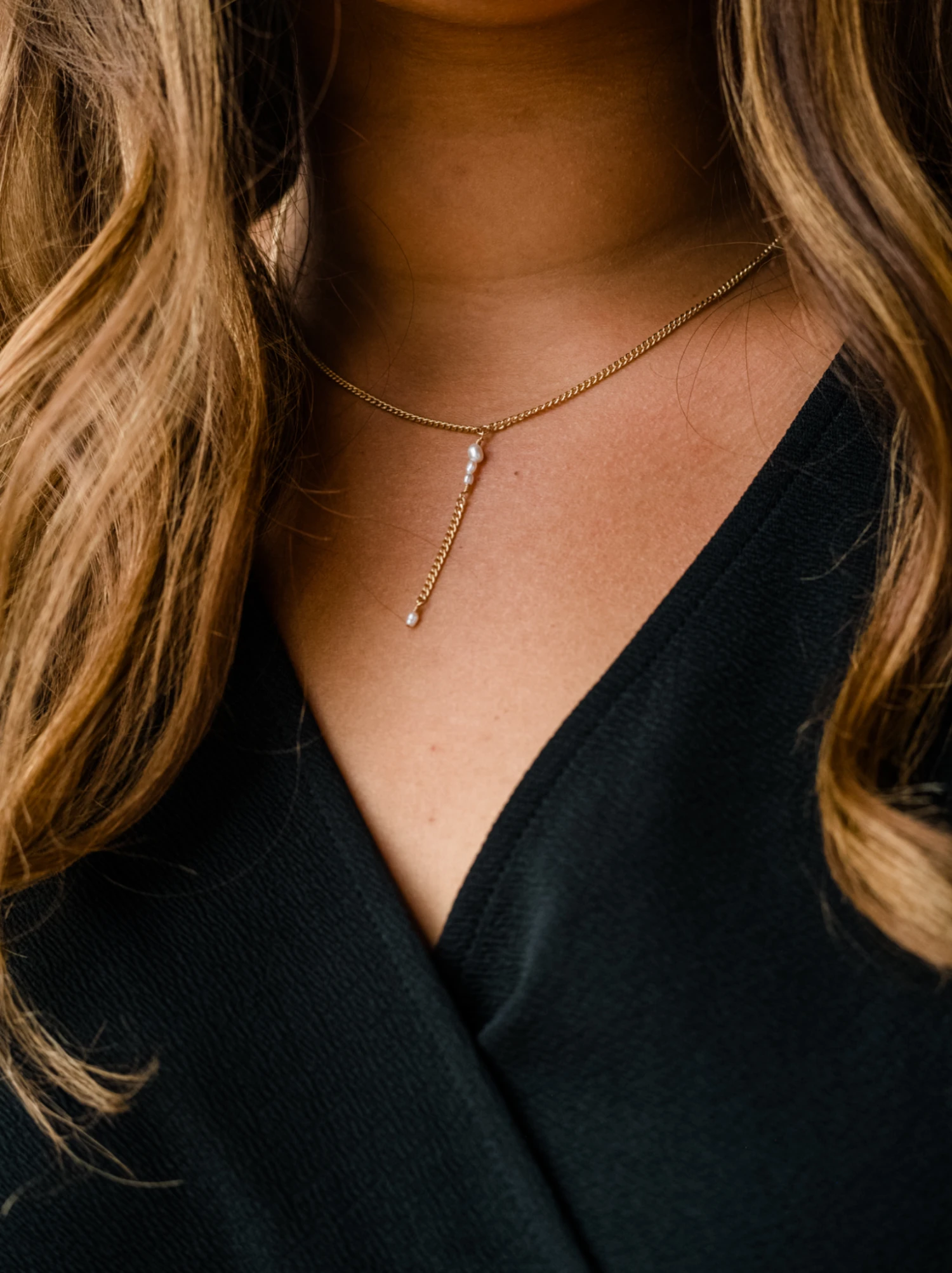 Pearl Lariat Necklace 2 Pearl Lariat Necklace - Image 2