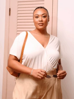 Quinn Ruched Top -The Mist Sale Store QuinnFittedRuchedTop AntiqueWhite ABLE 3