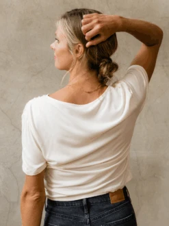 Quinn Ruched Top -The Mist Sale Store QuinnFittedRuchedTop AntiqueWhite ABLE 5