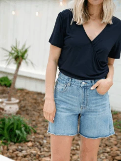 Quinn Ruched Top -The Mist Sale Store QuinnFittedRuchedTop Black ABLE 3